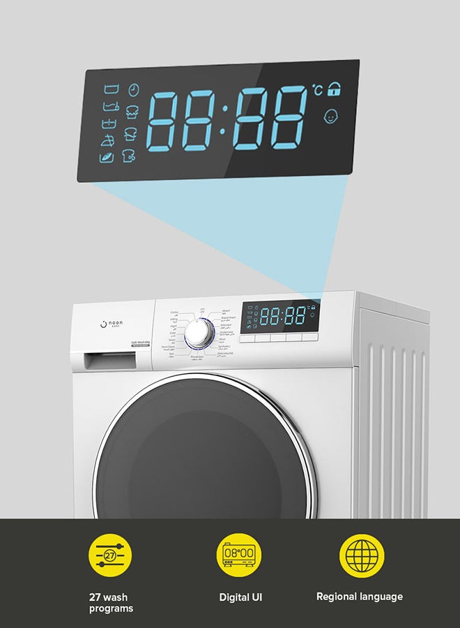 Noon East - 8 kg Washing Machine 8 Kg - Front Loading Fully Automatic- White Washing Mashine With Washing, Rinse And Spinning Function Without Clothes Dryer washing_machine White - Image 1