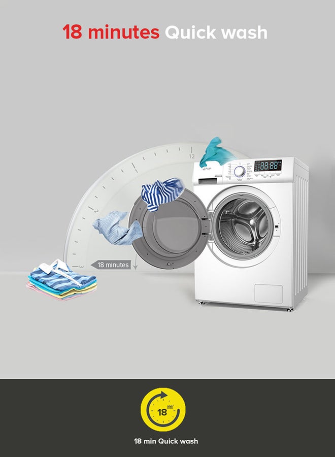 Noon East - 8 kg Washing Machine 8 Kg - Front Loading Fully Automatic- White Washing Mashine With Washing, Rinse And Spinning Function Without Clothes Dryer washing_machine White - Image 1