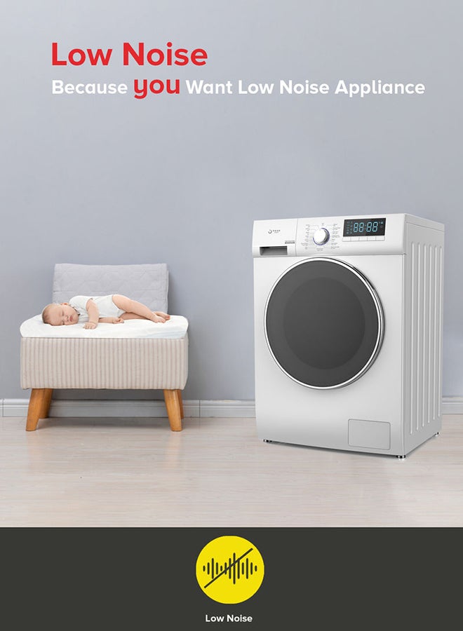 Noon East - 8 kg Washing Machine 8 Kg - Front Loading Fully Automatic- White Washing Mashine With Washing, Rinse And Spinning Function Without Clothes Dryer washing_machine White - Image 1
