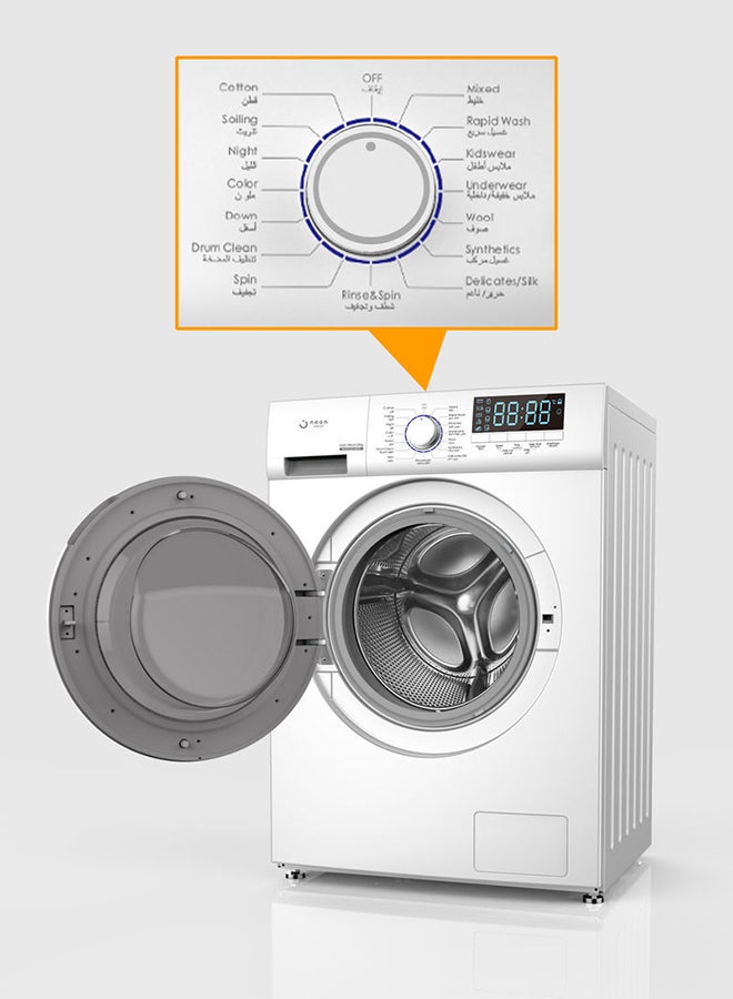 Noon East - 8 kg Washing Machine 8 Kg - Front Loading Fully Automatic- White Washing Mashine With Washing, Rinse And Spinning Function Without Clothes Dryer washing_machine White - Image 1