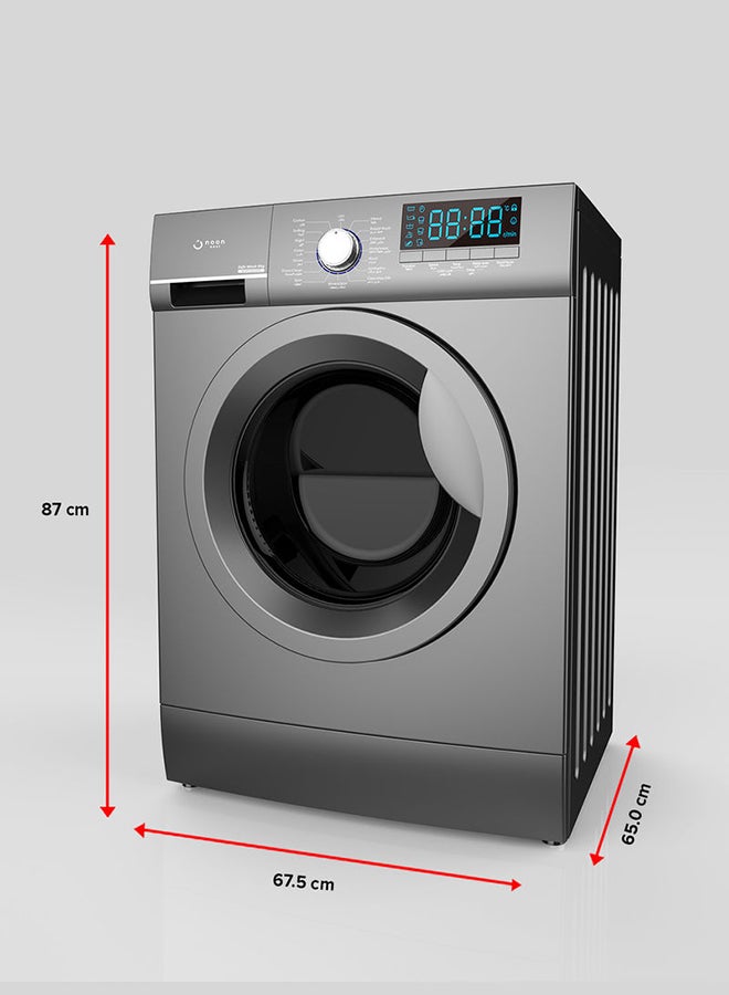 Noon East - Washing Machine 9 Kg - Front Loading Fully Automatic- Metallic Grey Washing Mashine With Washing, Rinse And Spinning Function Without Clothes Dryer washing_machine Metallic Grey - Image 1