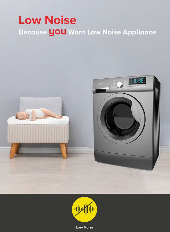 Noon East - Washing Machine 9 Kg - Front Loading Fully Automatic- Metallic Grey Washing Mashine With Washing, Rinse And Spinning Function Without Clothes Dryer washing_machine Metallic Grey - Image 1