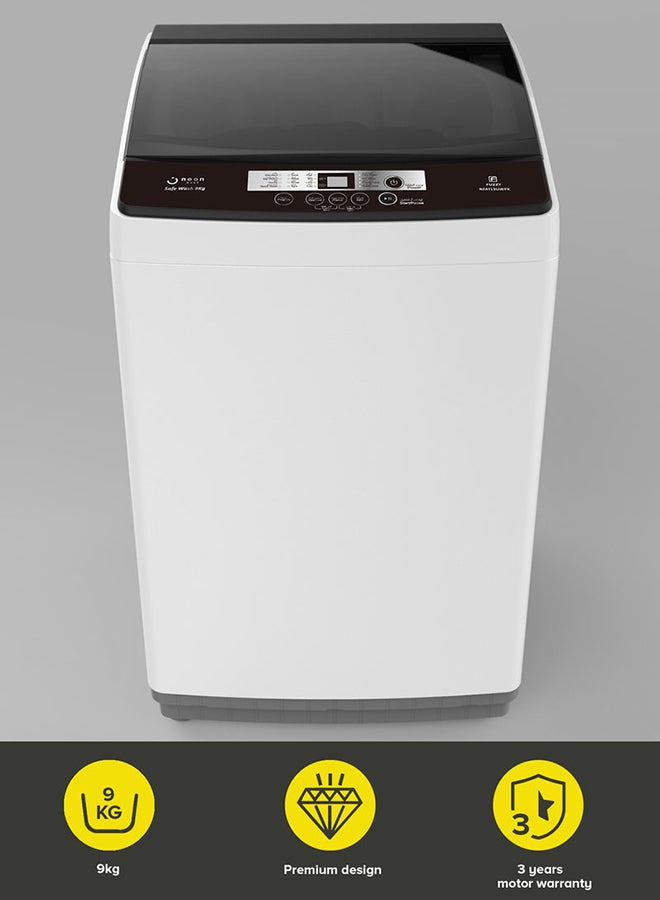 Noon East - 9 kg Washing Machine 9 Kg - Top Loading Fully Automatic- White Washing Mashine With Washing, Rinse And Spinning Function Without Clothes Dryer washing_machine White - Image 1