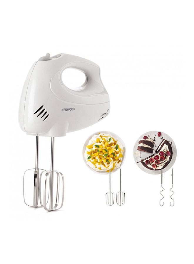 KENWOOD - Hand Mixer (Electric Whisk) With 6 Speeds + Turbo Button, Twin Stainless Steel Kneader And Beater For Mixing, Whipping, Whisking, Kneading 250.0 W HM330 White/Silver - Image 1