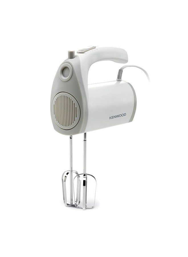 Hand Mixer (Electric Whisk) With 5 Speeds + Turbo Button, Twin Stainless Steel Kneader And Beater For Mixing, Whipping, Whisking, Kneading 300 W HMP20.000WH White - v1648208116/N45005973A_1