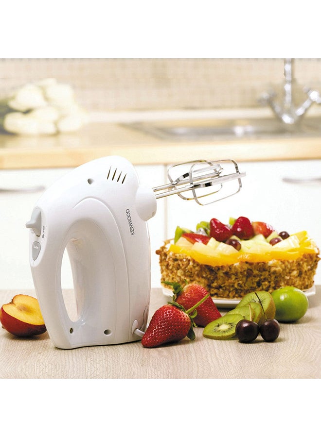 KENWOOD - Hand Mixer (Electric Whisk) With 6 Speeds + Turbo Button, Twin Stainless Steel Kneader And Beater For Mixing, Whipping, Whisking, Kneading 250.0 W HM330 White/Silver - Image 1