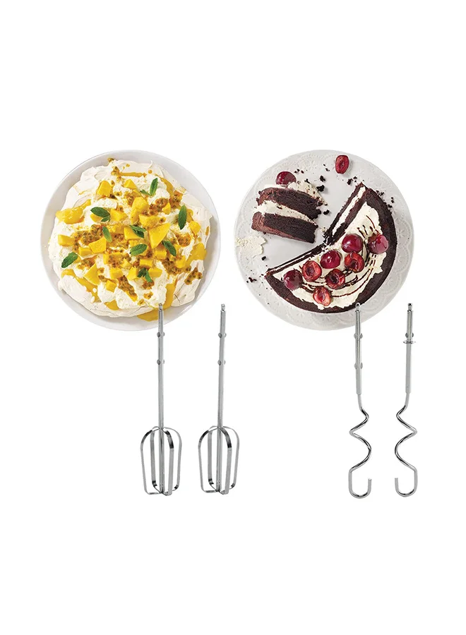 KENWOOD Hand Mixer (Electric Whisk) With 5 Speeds + Turbo Button, Twin Stainless Steel Kneader And Beater For Mixing, Whipping, Whisking, Kneading 300 W HMP20.000WH White