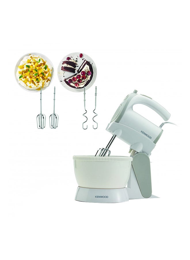 Stand Mixer Hand Mixer (Electric Whisk) With Rotary Bowl,5 Speeds+Turbo Button,Twin Stainless Steel Kneader And Beater For Mixing,Whipping,Whisking,Kneading 2.4 L 300 W HMP22.000WH White - v1648208118/N45005974A_6