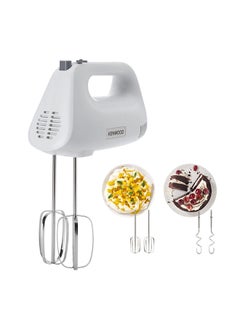 Hand Mixer (Electric Whisk) With 5 Speeds + Turbo Button, Twin Stainless Steel Kneader And Beater For Mixing, Whipping, Whisking, Kneading 0 L 450 W HMP30.A0WH White