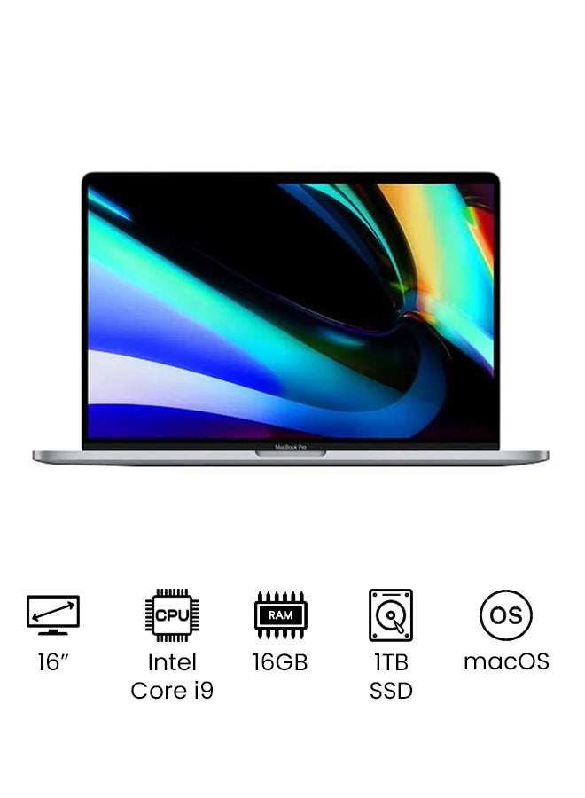 Macbook Pro Touch Bar Laptop 16-Inch Retina Display, Core i9 Processor With 2.3Ghz 8Core/16GB RAM/1TB SSD/4GB AMD Radeon 5500M Graphic Card With English Keyboard - 2019 English Silver