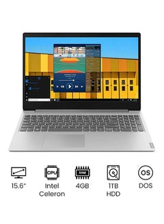 IdeaPad S145-15IGM Laptop With 15.6-Inch Display, Celeron Processor/4GB RAM/1TB HDD/Intel UHD Graphics 600/DOS(Without Windows)/ Grey