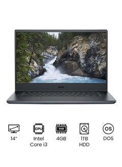 Vostro 3401 Laptop With 14-Inch FHD (1920x1080) Display, Core i3-1005G1 Processer/4GB RAM/1TB HDD/Intel UHD Graphics/DOS(Without Windows) English/Arabic Black