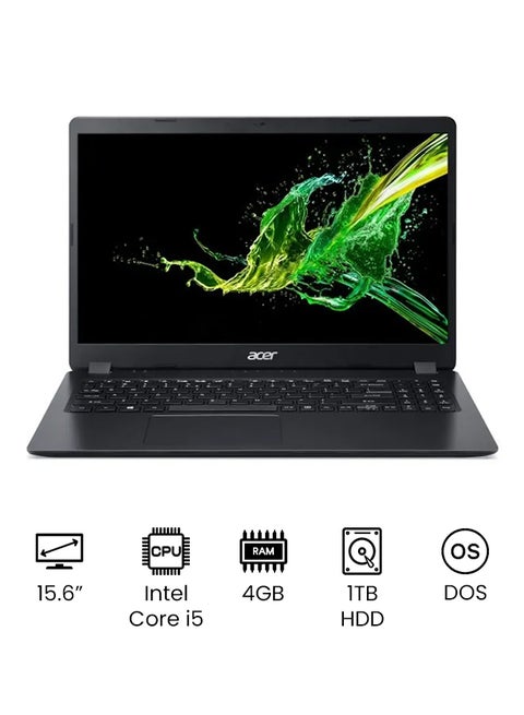 لابتوب اسبير 3 A315-56-5947 بشاشة 15.6 بوصة عالية الدقة ، معالج كور i5-1035G1 / ذاكرة وصول عشوائي 4 جيجابايت / 1 تيرابايت HDD / بدون ويندوز / رسومات إنتل فائقة الجودة الإنجليزية/العربية أسود