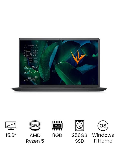 Vostro 3515 Laptop With 15.6-Inch Display, AMD Ryzen 5-3540U Processor / 8GB RAM / 256GB SSD / AMD Radeon Graphics / Win 11 Home English/Arabic Grey