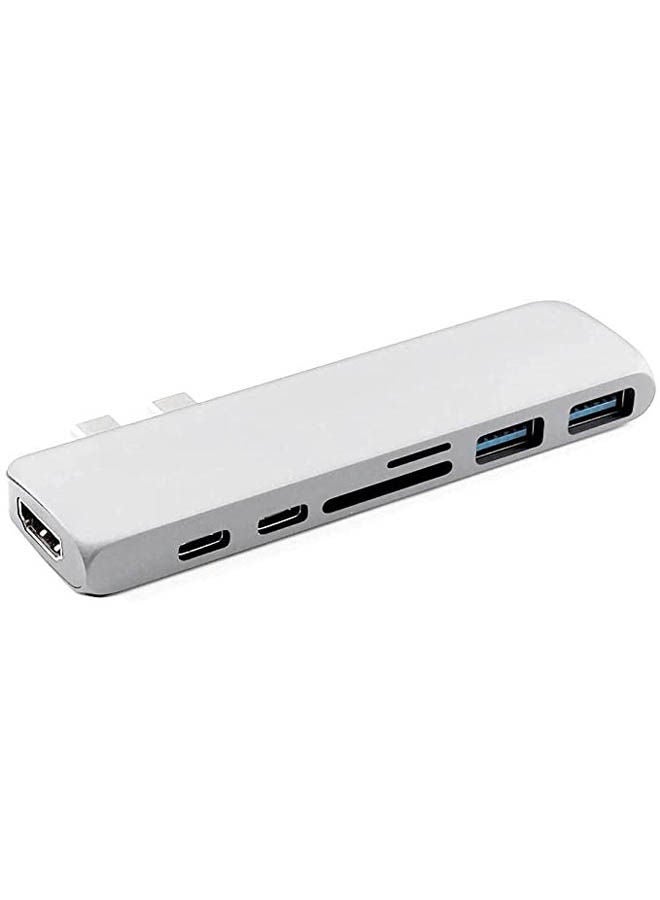 Generic - Macbook Pro 13 Inch 15 Inch With Touch Bar Usb C Adapter 7 In 1 Usb Type C Hub Adapter Grey - Image 1