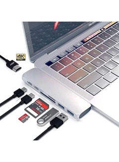 Generic Macbook Pro 13 Inch 15 Inch With Touch Bar Usb C Adapter 7 In 1 Usb Type C Hub Adapter Grey  - Image 2