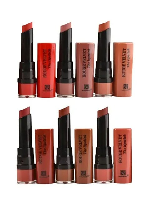 6-Piece Up To 24H Matte & Intense Lipstick Multicolour
