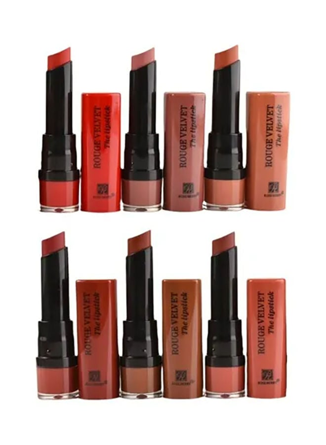 روز بيري مجموعة أحمر شفاه بلون مكثف وغير لامع يدوم حتى 24 ساعة من 6 قطع متعدد الألوان - Image 1