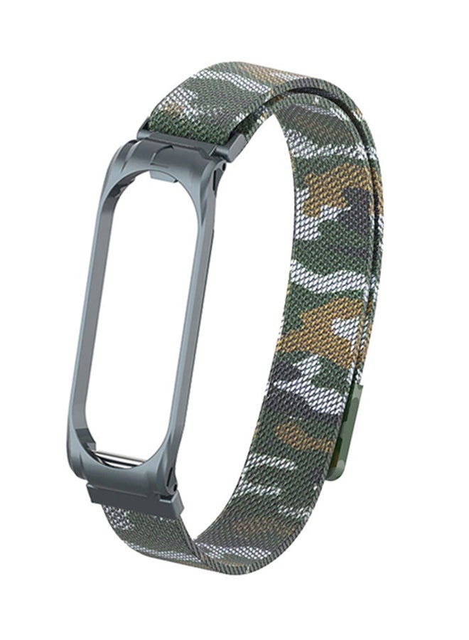 INEIX Steel Magnetic Replacement Strap For Mi Band 5 Green  - Image 1