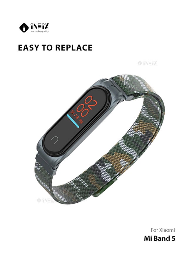 INEIX Steel Magnetic Replacement Strap For Mi Band 5 Green  - Image 4