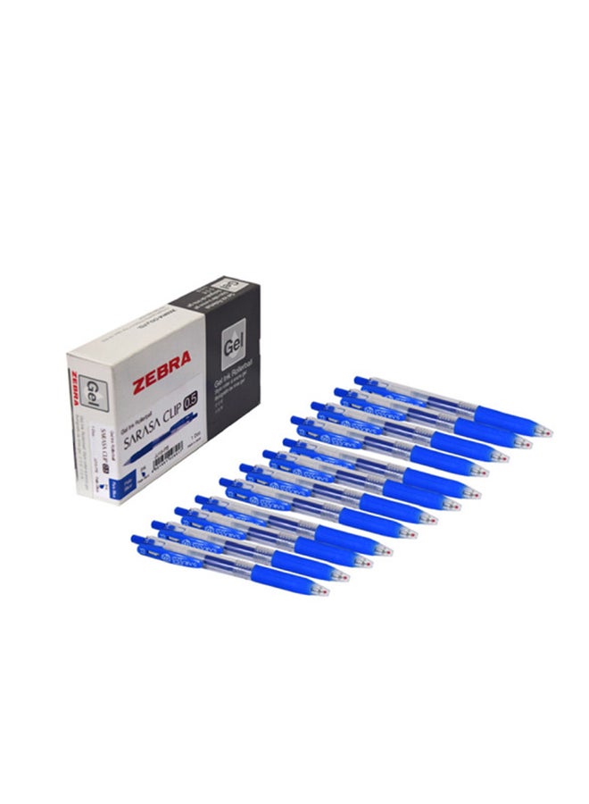 ZEBRA Pack Of 12 Sarasa Gel Ink Rollerball Pen Dark Blue  - Image 1