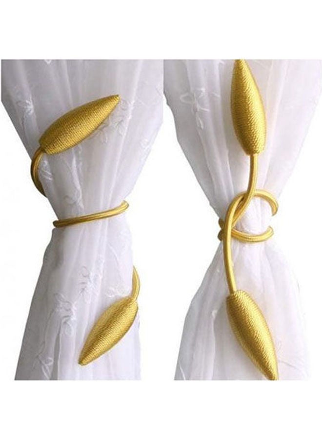 Magnetic Curtain Holder With Flexible Metal Rope 2Pcs Yellow  - Image 1