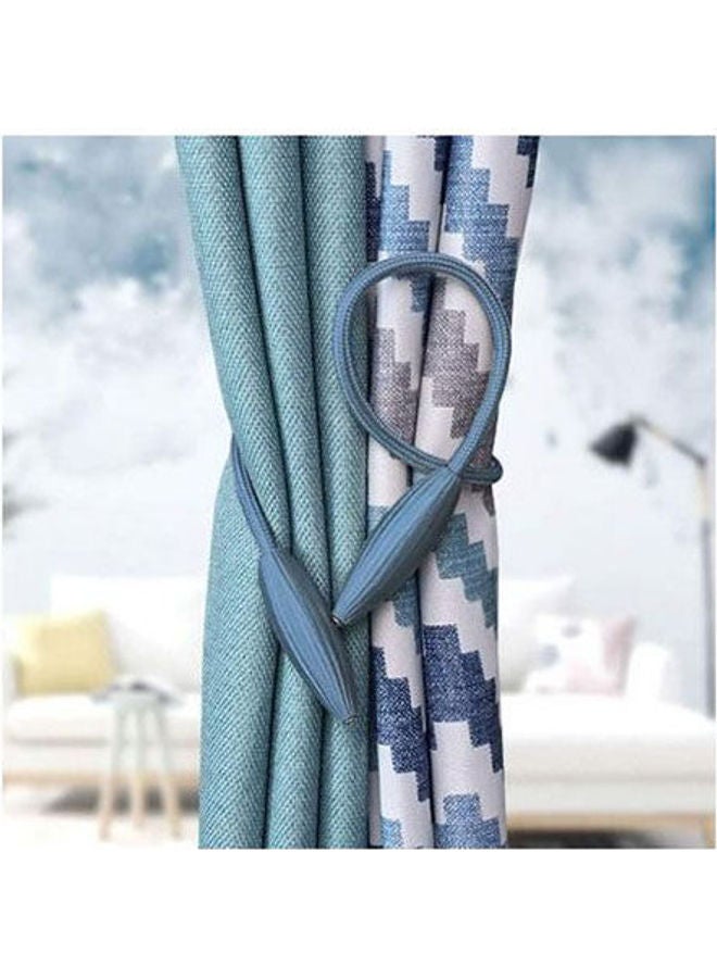Magnetic Curtain Holder With Flexible Metal Rope 2 Pieces Blue