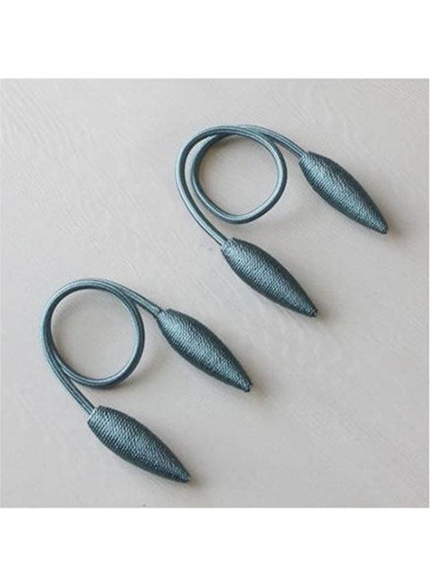 Magnetic Curtain Holder With Flexible Metal Rope 2 Pieces Blue