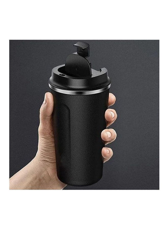 Inner Stainless Steel Thermal Mug With 1 Long Metal Spoon Black 380ml - Image 3