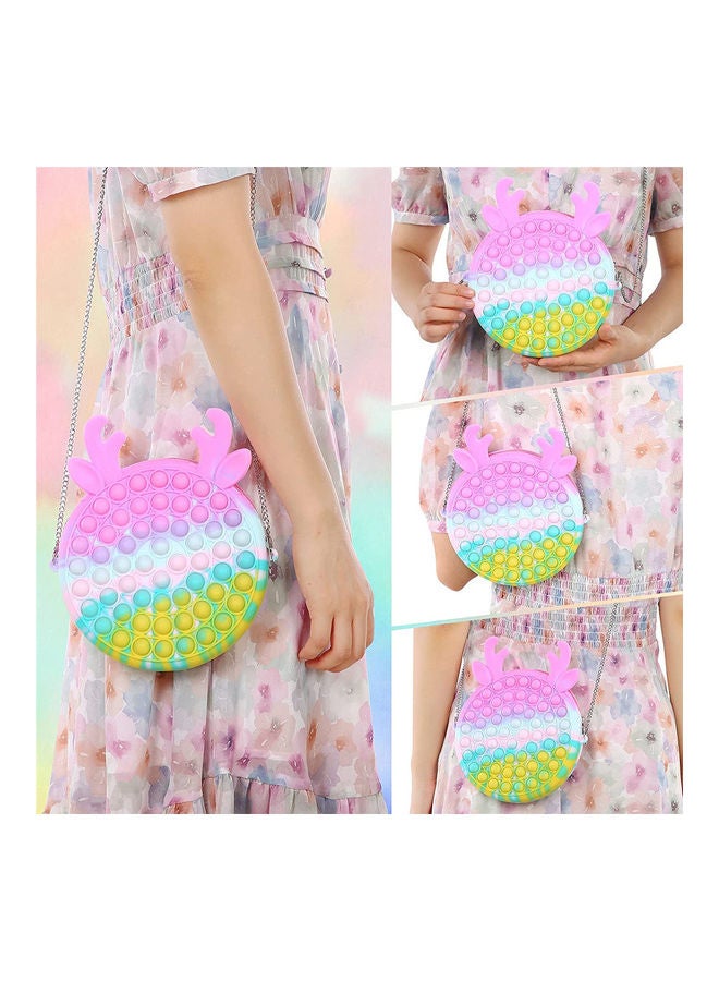 XiuWoo 1-Piece Sensory Fidget Stress Relieve Shoulder Toy Bag For Girls 18.5x18.5x2cm - Image 2