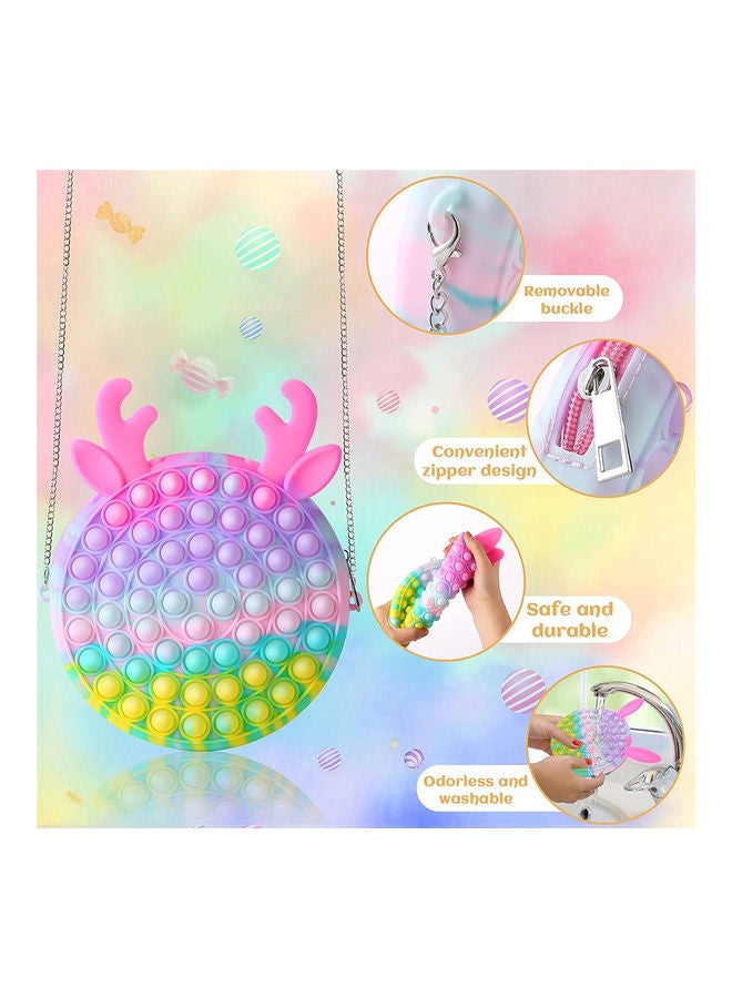 XiuWoo 1-Piece Sensory Fidget Stress Relieve Shoulder Toy Bag For Girls 18.5x18.5x2cm - Image 3