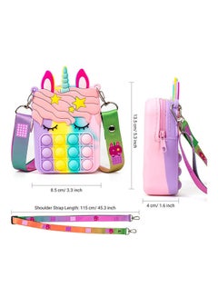 Unicorn Bubble Sensory Fidget Stress Relieve Shoulder Bag Toy For Girls 8.5x13.5x4cm - v1648385765/N52364013A_4