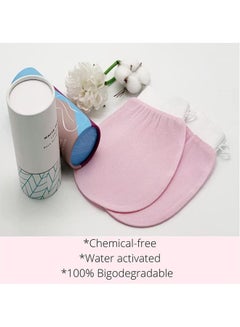 Magic Korean Body Sucrub towel 2-Piece Korean Body Scrub Mitt Gloves Pink 2grams  - Image 5