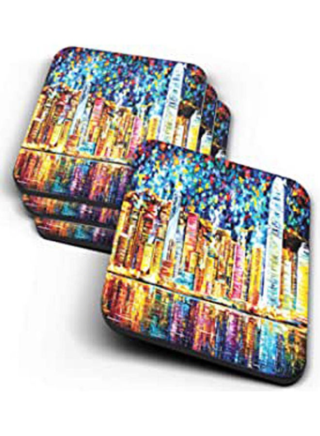 Wooden Coaster Multicolour 10X10cm 