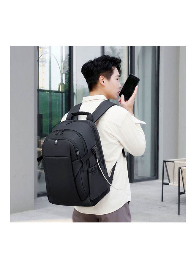 RAHALA - Three Compartment Laptop Travel Waterproof Business With Usb Charging Black - Image 1