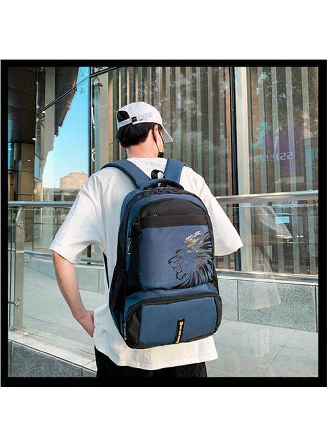 Lion Student Outdoor Waterproof Backpack Blue - Image 2