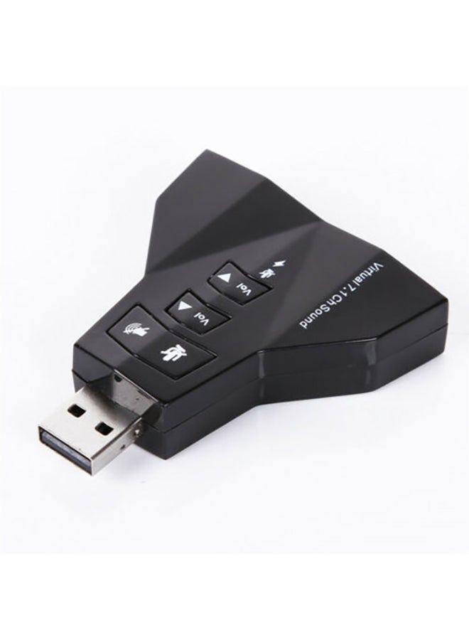 USB To 3D External Sound Card Audio Adapter Black