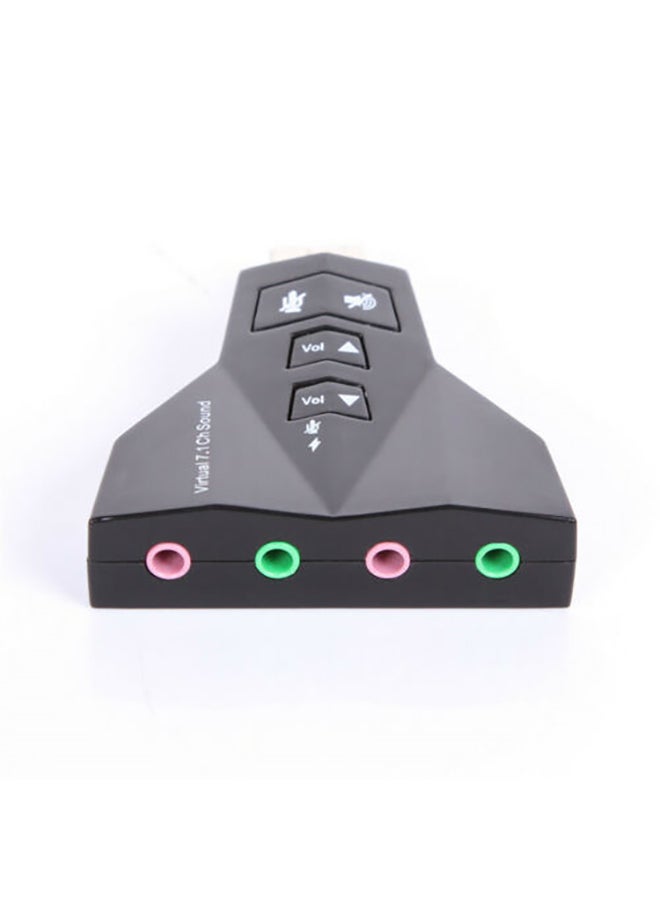USB To 3D External Sound Card Audio Adapter Black