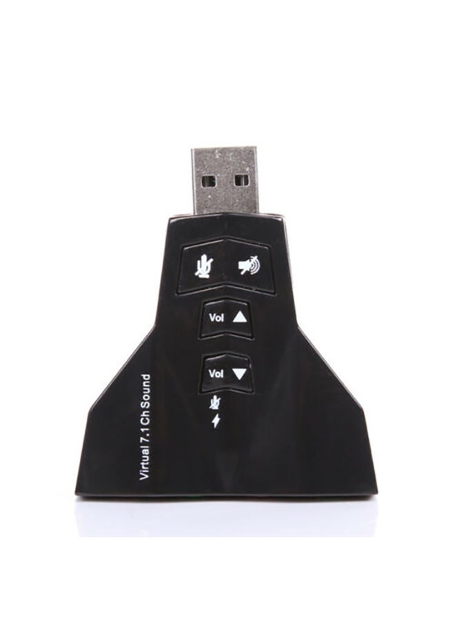 USB To 3D External Sound Card Audio Adapter Black