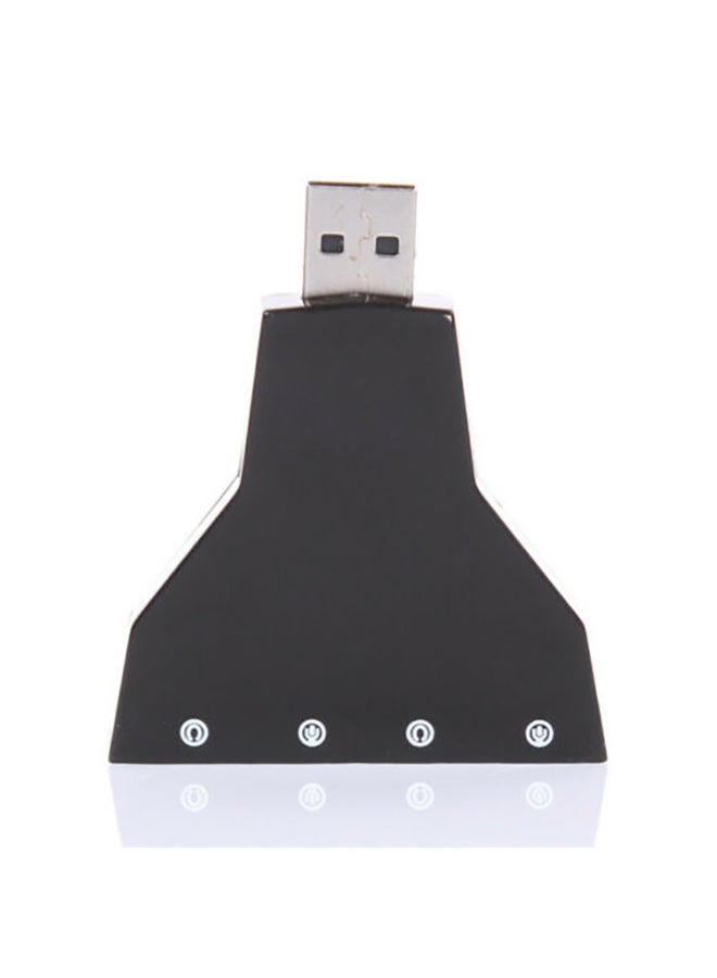 USB To 3D External Sound Card Audio Adapter Black