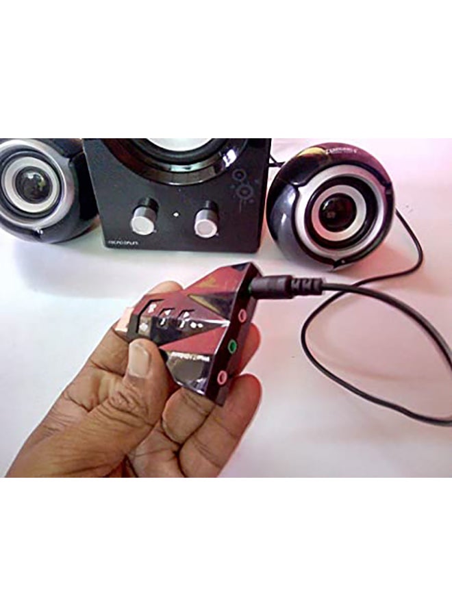 USB To 3D External Sound Card Audio Adapter Black