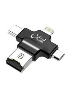 4 In 1 USB Otg Tf Micro Sd Card Reader Black