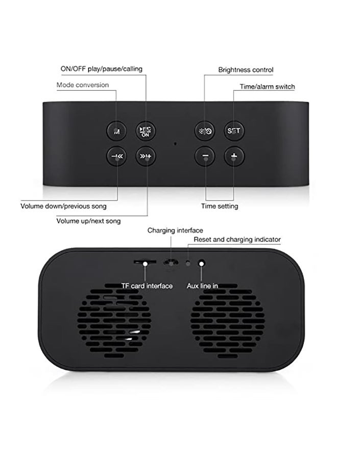 AEC Portable Bluetooth Speaker With LED And Alarm Clock Pink - Image 3