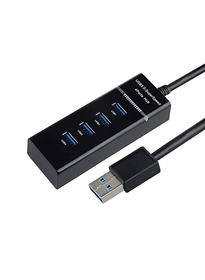 Generic - 4-Port USB 3.0 Super Speed Hub Black - Image 1