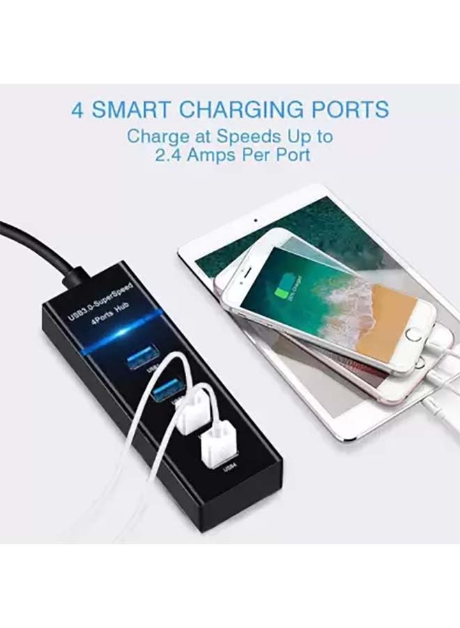 Generic - 4-Port USB 3.0 Super Speed Hub Black - Image 1