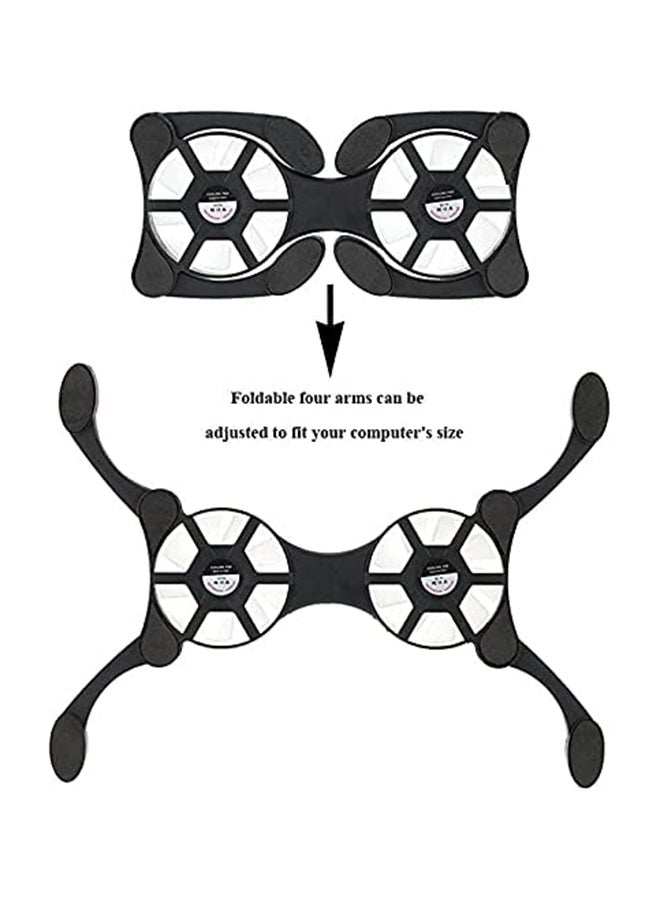 Generic Mini Portable USB Dual Cooling Fan For Laptop Black  - Image 3