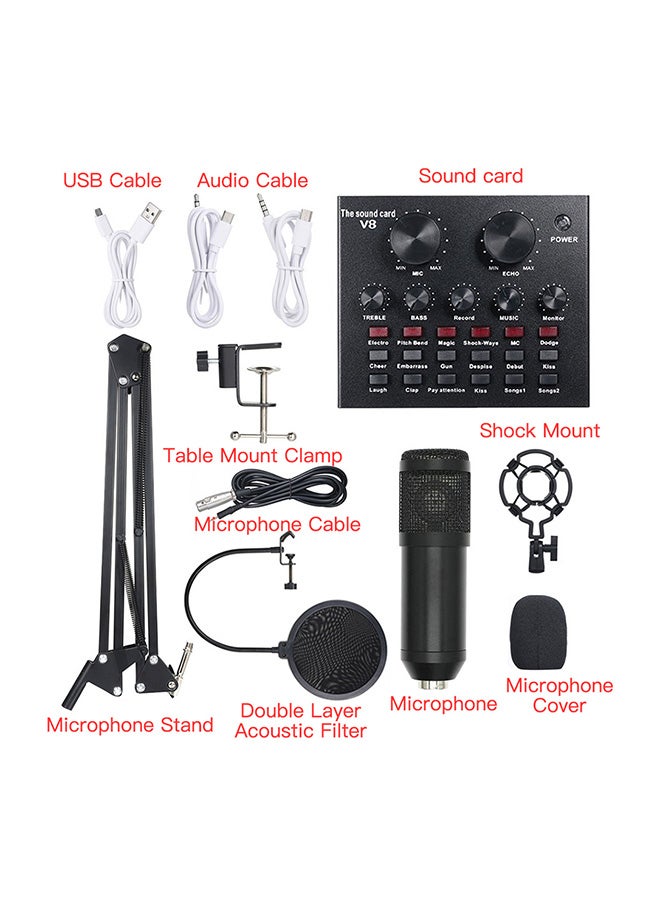13-Piece Multi-Functional Live Sound Card Set Black/White/Gold  - Image 5