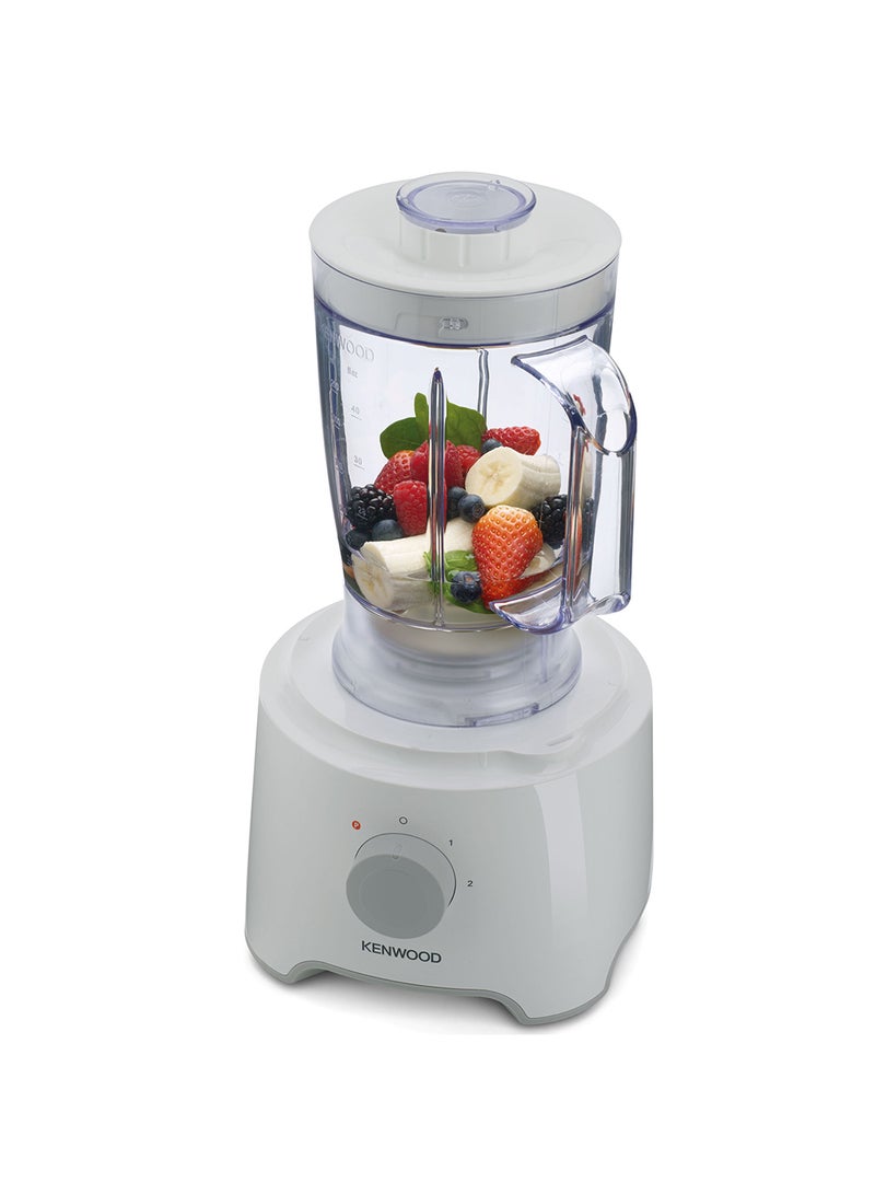 KENWOOD - Food Processor  Multi-Functional With Reversible Stainless Steel Disk, Blender, Whisk, Dough Maker, Citrus Juicer 800 W FDP303WH White/Clear - Image 1
