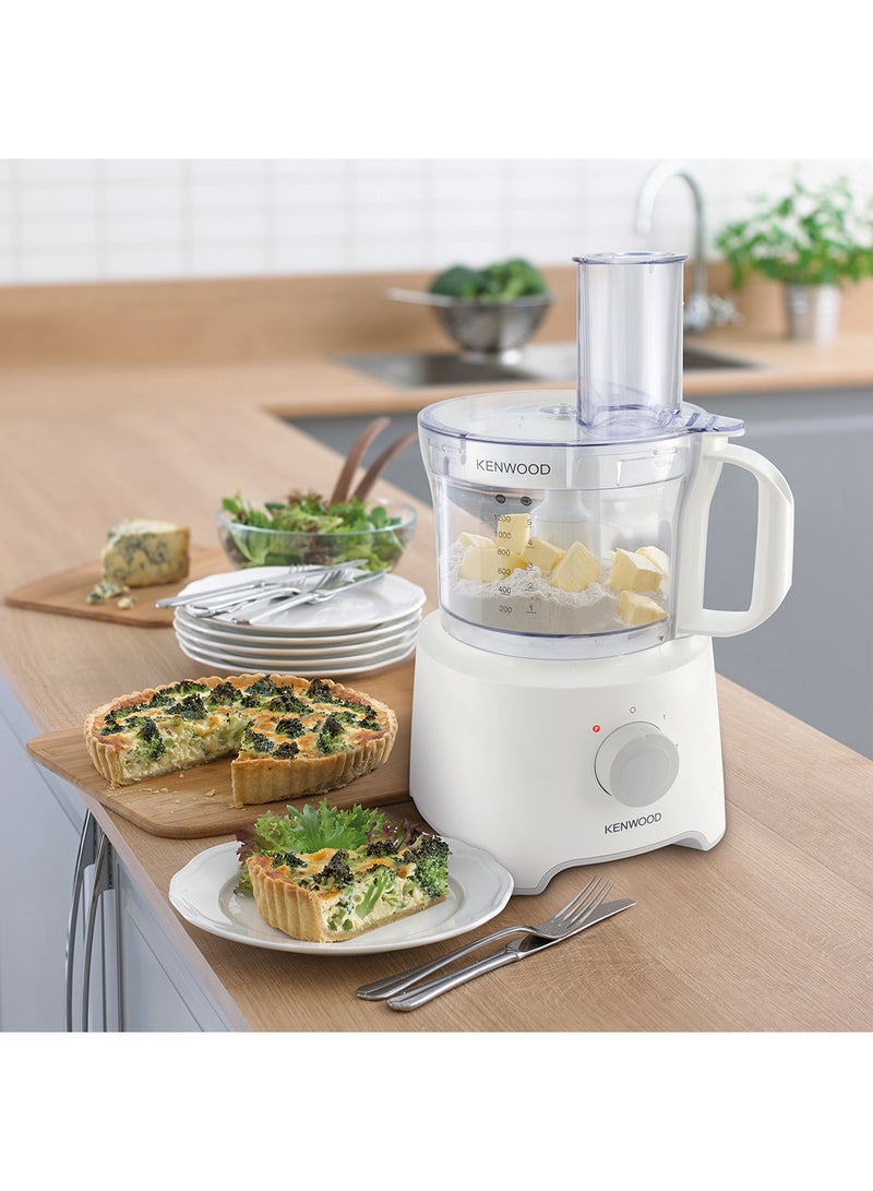 KENWOOD - Food Processor  Multi-Functional With Reversible Stainless Steel Disk, Blender, Whisk, Dough Maker, Citrus Juicer 800 W FDP303WH White/Clear - Image 1