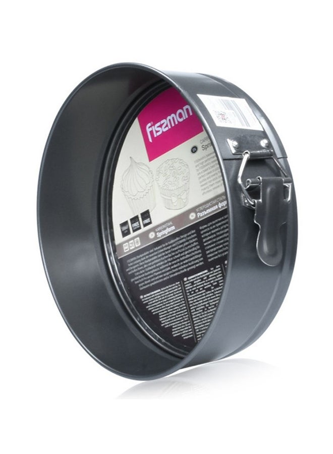 Fissman Springform Non Stick Carbon Steel Cake Pan With Removable Bottom Black 22x7cm - Image 1